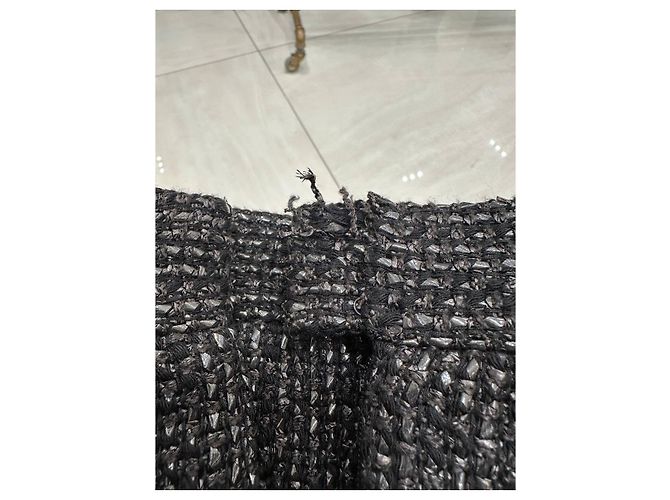 Timeless CHANEL 2014 Schwarzer Tweed Midikilt - Größe 36FR Gebraucht - Ansicht 7