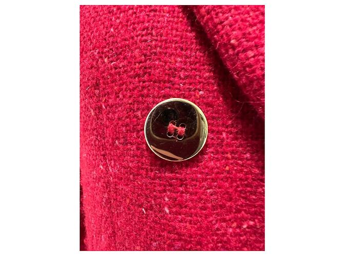Blazer de tweed rojo de doble botonadura Saint Laurent Talla 40 Usado - vista 4