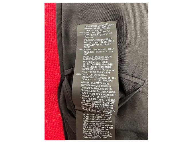 Blazer de tweed rojo de doble botonadura Saint Laurent Talla 40 Usado - vista 7