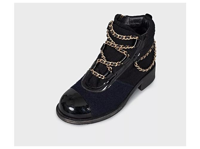 Botas de textil con cadena Chanel París-Salzburgo - Talla 36,5 Usadas - vista 3