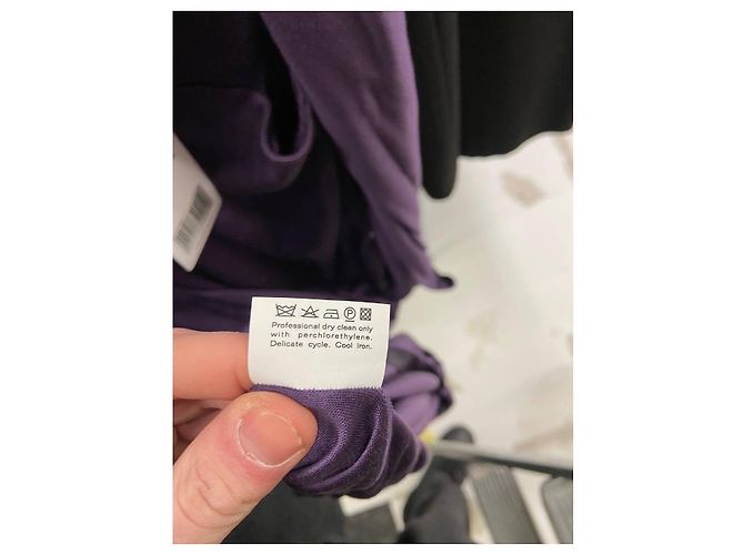 Saint Laurent violettes 100% Seidenkleid mit Gürtel - Größe S Gebraucht - Ansicht 6