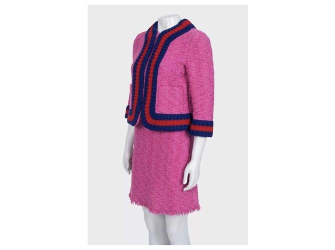 Completo gonna in tweed rosa Gucci - Elegante e versatile IT38/XS usato - vista 4