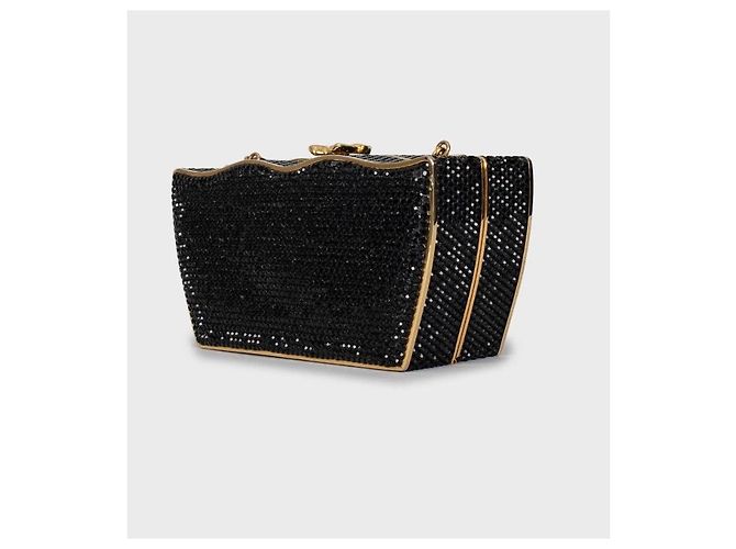 Borsa da sera usata con decorazioni in cristallo nero Judith Leiber - vista 2