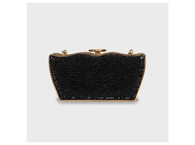 Borsa da sera usata con decorazioni in cristallo nero Judith Leiber - vista 3