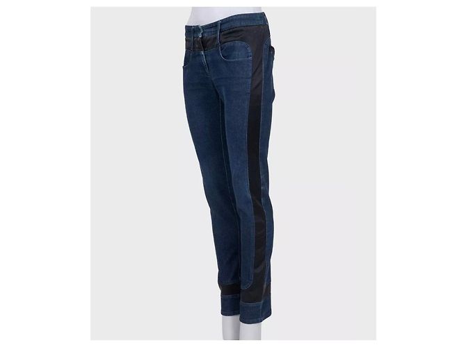 Jeans skinny Chanel azul oscuro con paneles de acento Talla 38 Usado - vista 2