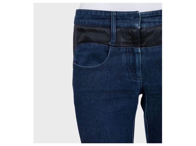 Jeans skinny Chanel azul oscuro con paneles de acento Talla 38 Usado - vista 4