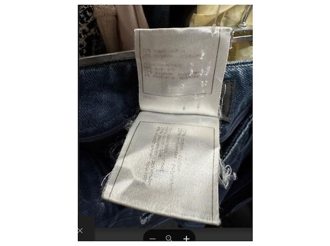 Jeans skinny Chanel azul oscuro con paneles de acento Talla 38 Usado - vista 6