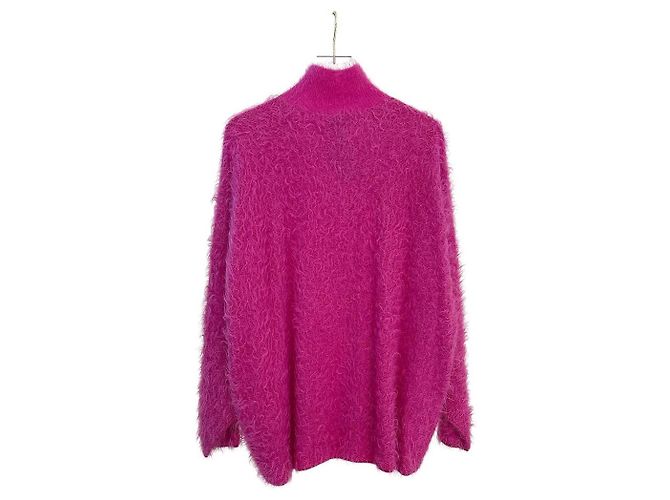 Balenciaga Helles Pink Strick Tunika Pullover mit hohem Kragen Größe L Gebraucht - Ansicht 2
