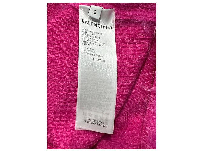 Balenciaga Helles Pink Strick Tunika Pullover mit hohem Kragen Größe L Gebraucht - Ansicht 6