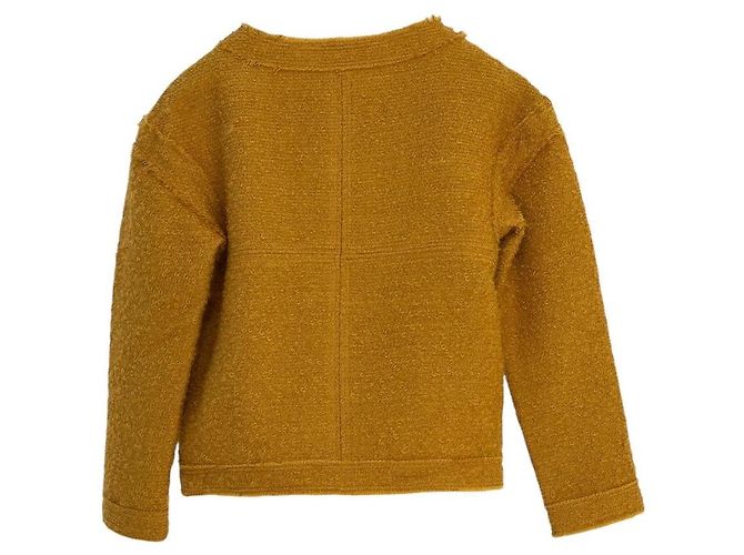 Chanel Senfgelb Tweed Langarmtop - Gr. 38 gebraucht - Ansicht 2