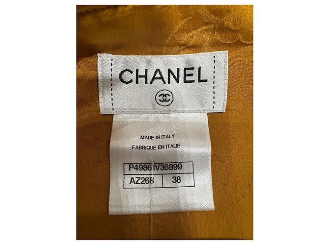 Chanel Senfgelb Tweed Langarmtop - Gr. 38 gebraucht - Ansicht 7