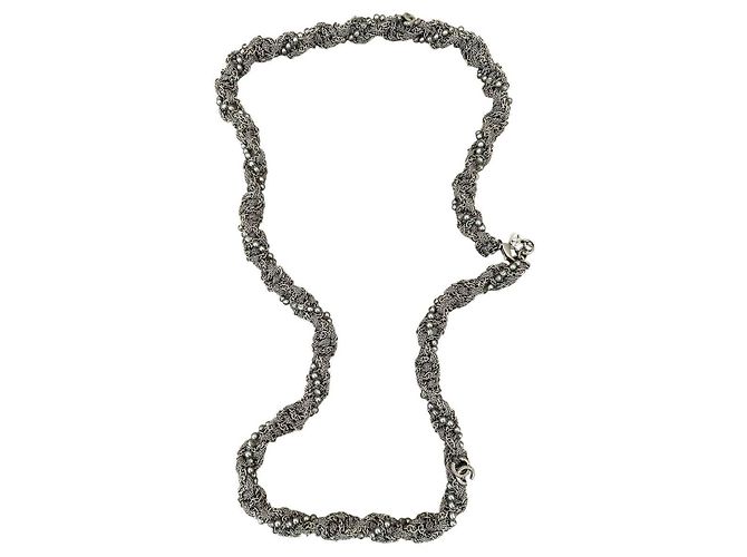 Collana a catena argento multi-strato Chanel A18 usata - vista 2