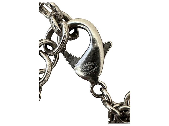Collana a catena argento multi-strato Chanel A18 usata - vista 5