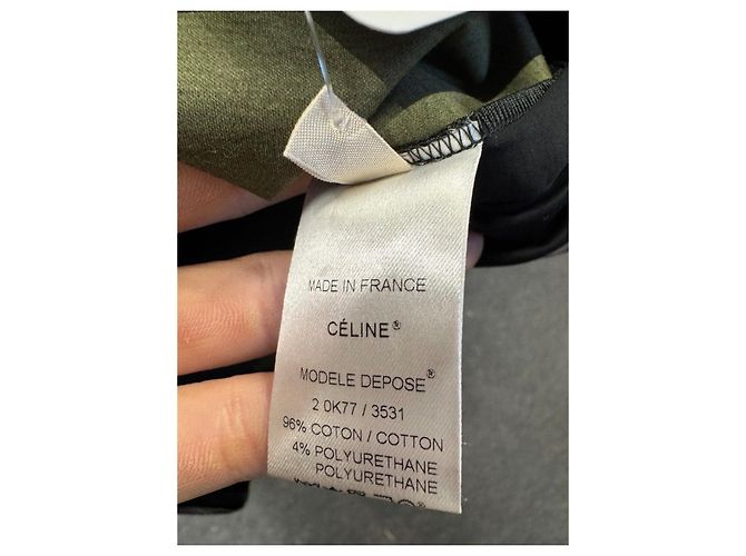 Céline Celine gerade Langarmoberteil mit Eco-Lederdetails, S gebraucht - Ansicht 5