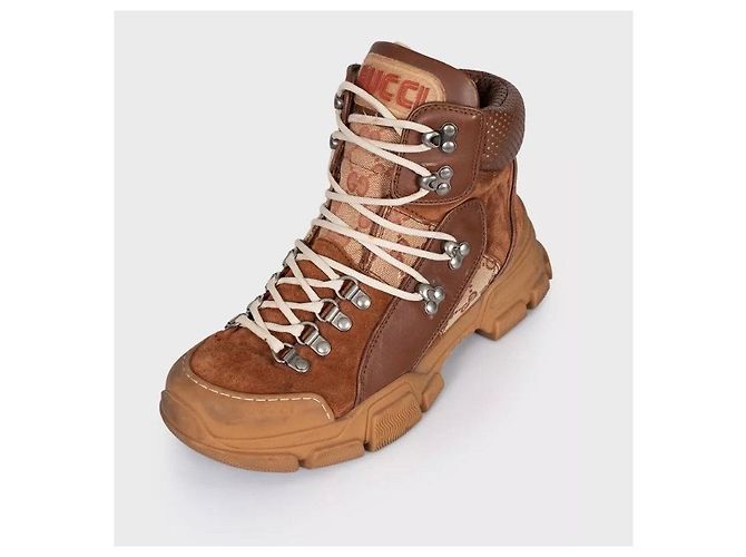 Stivaletti in suede marrone con lacci Gucci - EU 39 Usati - vista 3