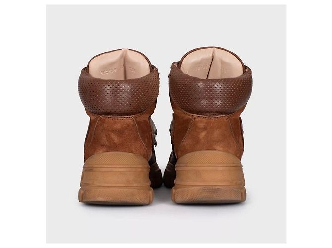 Stivaletti in suede marrone con lacci Gucci - EU 39 Usati - vista 4