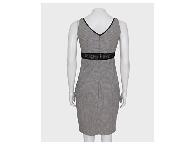 Roberto Cavalli Schwarz & Weiß Spitzen-Wollmischung Kleid Größe 42/M Gebraucht - Ansicht 3