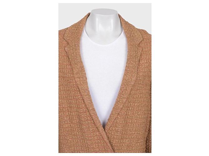 Sonia Rykiel brauner gemischter Strick-Cardigan mit Knöpfen, Größe S gebraucht - Ansicht 4