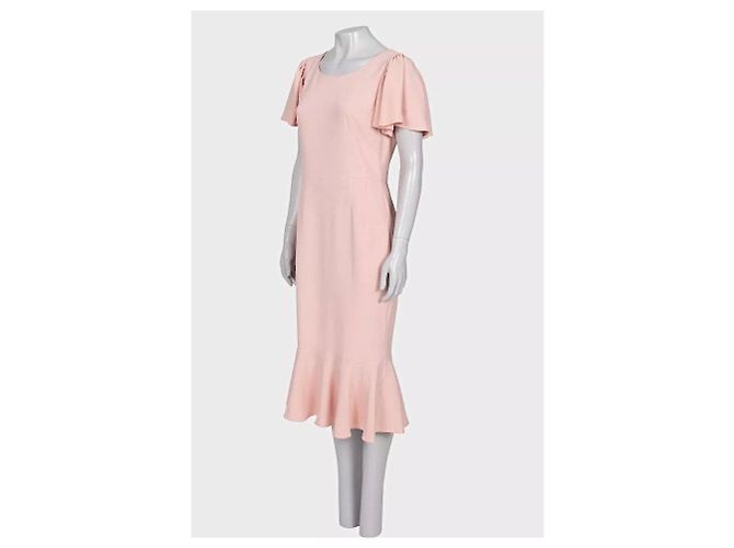 Rosa Viskose Kleid mit Volant Saum von Dolce & Gabbana IT44 gebraucht - Ansicht 2