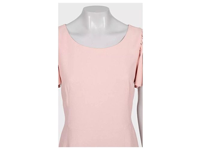 Rosa Viskose Kleid mit Volant Saum von Dolce & Gabbana IT44 gebraucht - Ansicht 4