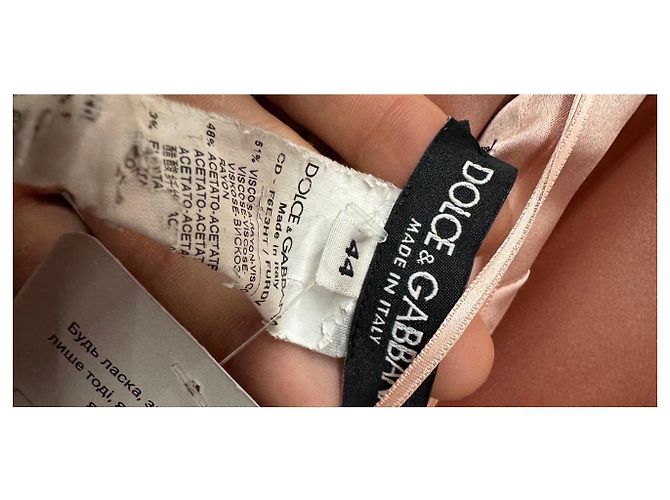 Rosa Viskose Kleid mit Volant Saum von Dolce & Gabbana IT44 gebraucht - Ansicht 6