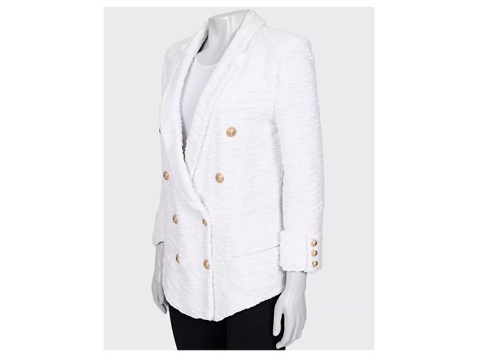 Balmain White Double-Breasted Jacket Sz.M/FR38 pre-owned - view 2