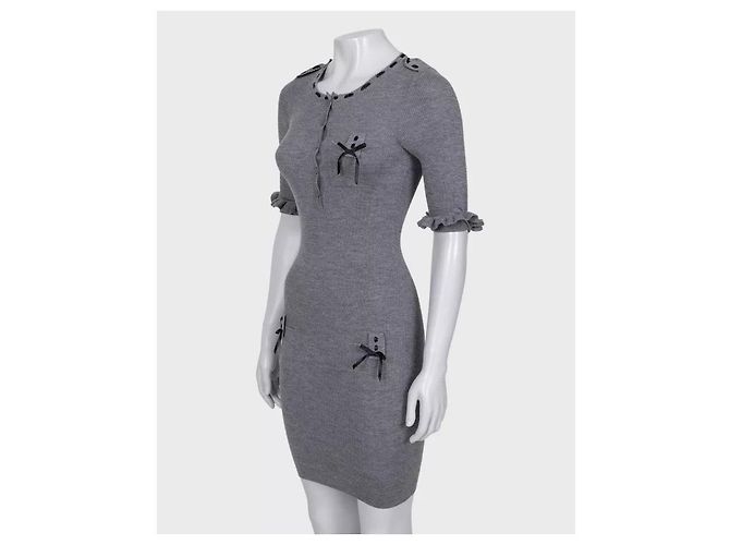 Grau tailliertes Cashmere-Mix-Kleid Christian Dior - FR36 | S gebraucht - Ansicht 2