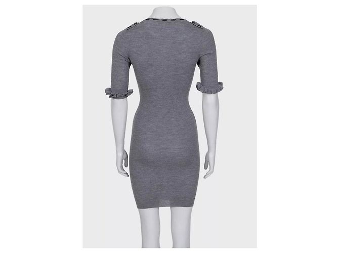 Grau tailliertes Cashmere-Mix-Kleid Christian Dior - FR36 | S gebraucht - Ansicht 3