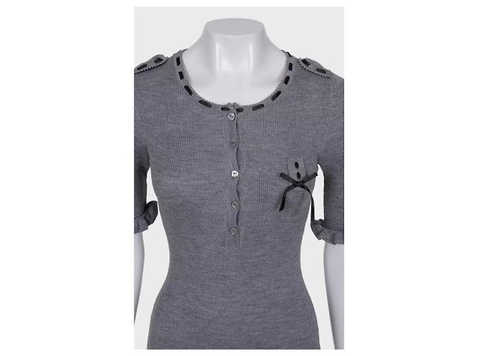 Grau tailliertes Cashmere-Mix-Kleid Christian Dior - FR36 | S gebraucht - Ansicht 4