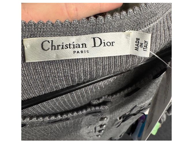 Grau tailliertes Cashmere-Mix-Kleid Christian Dior - FR36 | S gebraucht - Ansicht 5