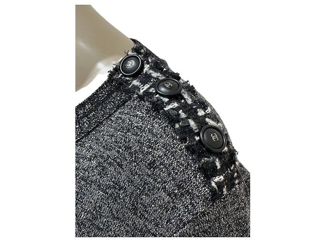Grau Wolle Cashmere Shift Kleid Chanel Pre-Fall 2017 Größe 38 gebraucht - Ansicht 5