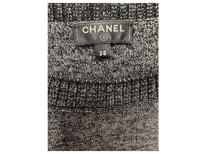 Grau Wolle Cashmere Shift Kleid Chanel Pre-Fall 2017 Größe 38 gebraucht - Ansicht 7