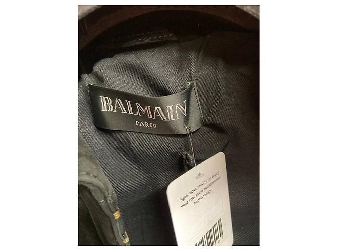 Balmain Black Suede Jacket with Gold Hardware - Size 38 Pre-owned - view 6