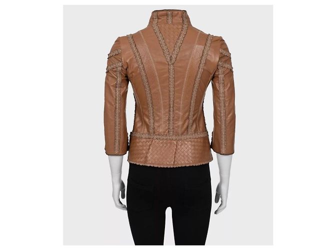 Bottega Veneta braune Lederjacke - Größe IT40 / S gebraucht - Ansicht 3