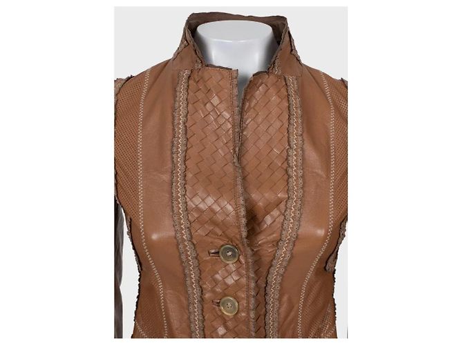 Bottega Veneta braune Lederjacke - Größe IT40 / S gebraucht - Ansicht 4