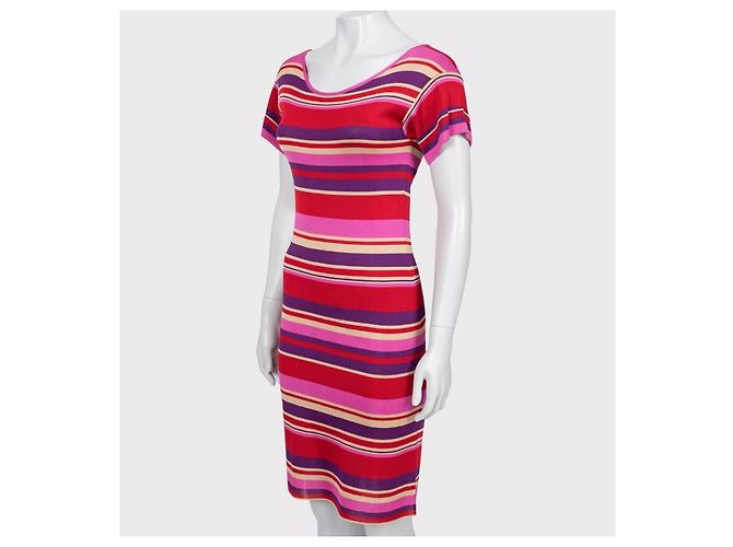 Gestreiftes, tailliertes Kleid von Christian Dior - Größe XS (IT38) Gebraucht - Ansicht 2