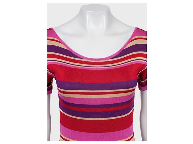 Gestreiftes, tailliertes Kleid von Christian Dior - Größe XS (IT38) Gebraucht - Ansicht 4