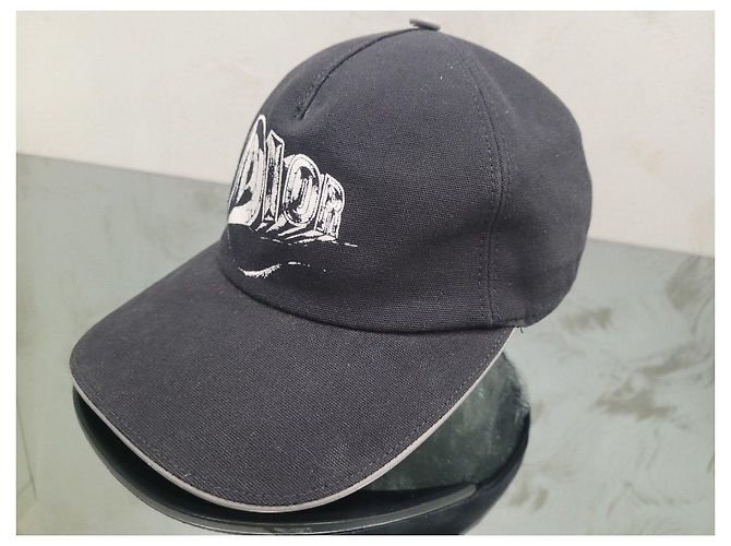 Schwarze Baumwoll-Baseballmütze mit Dior-Logo-Print - Größe S - Gebraucht - Ansicht 2