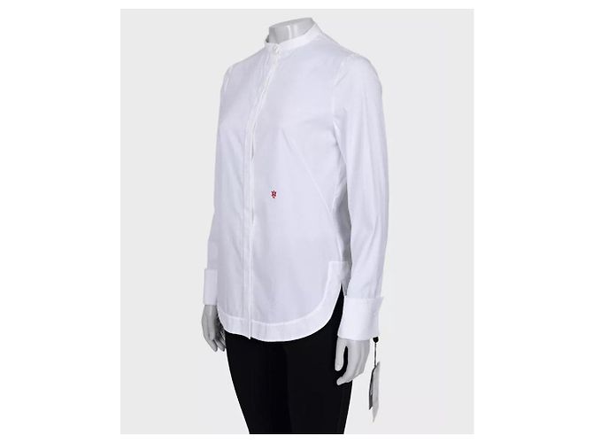 Camisa de algodón blanca con logo bordado Alexander McQueen - S Usado - vista 2