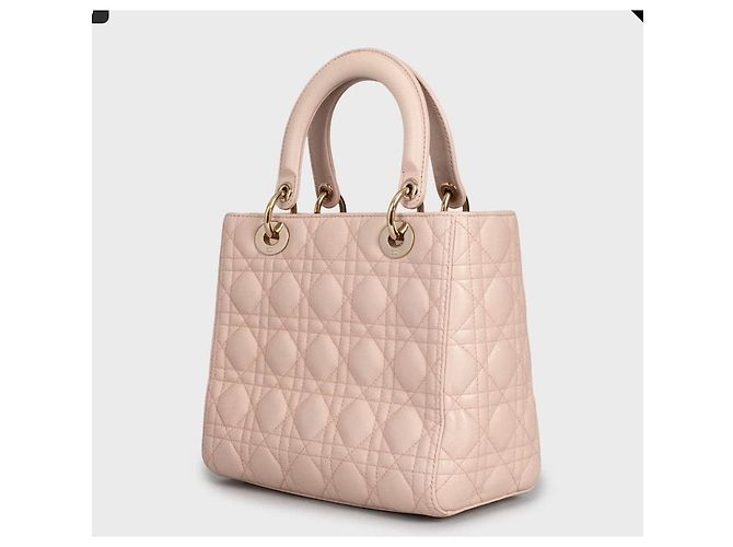 Christian Dior Lady Dior Medium rosa Lederhandtasche gebraucht - Ansicht 2