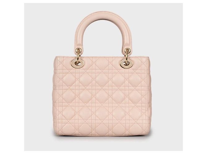 Christian Dior Lady Dior Medium rosa Lederhandtasche gebraucht - Ansicht 3