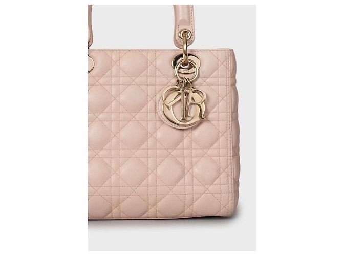 Christian Dior Lady Dior Medium rosa Lederhandtasche gebraucht - Ansicht 5