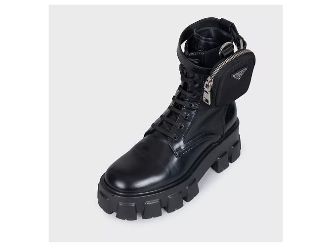 Botas de cuero negro Prada Monolith - EU 38 Pre-owned - vista 3