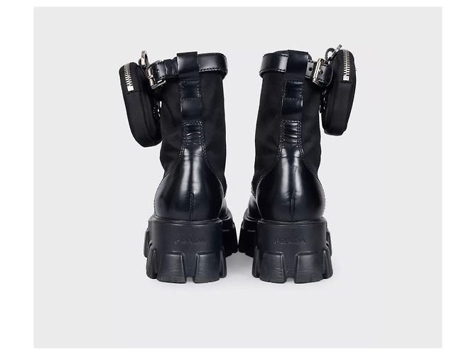 Botas de cuero negro Prada Monolith - EU 38 Pre-owned - vista 4
