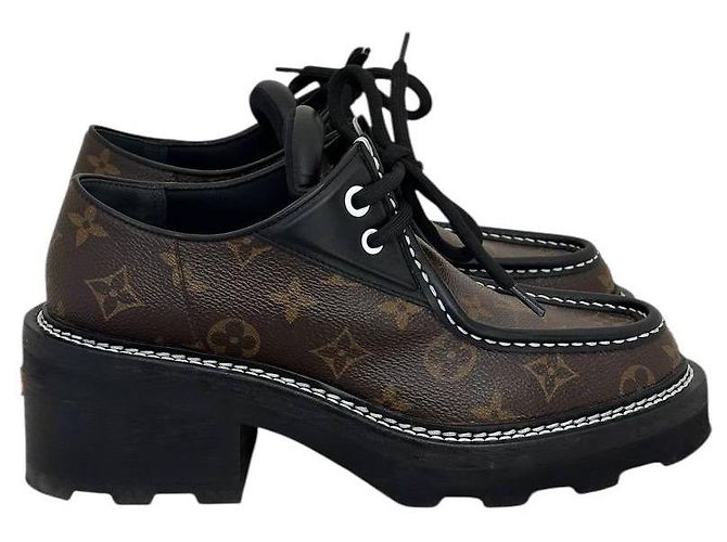 Chic Derby Piattaforma Beaubourg Monogramma Louis Vuitton 38.5 Usato - vista 2