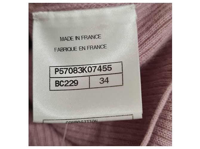 Timeless Chanel 17A Strickkleid mit rosa Blumenbordüre Größe 34 Gebraucht - Ansicht 8