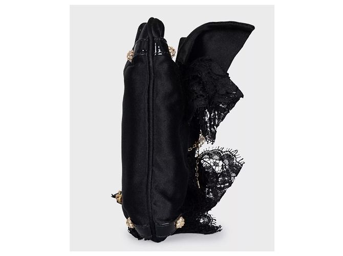 Clutch in tessuto nero con cristalli Dolce & Gabbana usato - vista 4