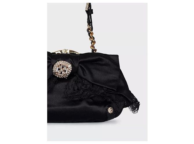 Clutch in tessuto nero con cristalli Dolce & Gabbana usato - vista 5