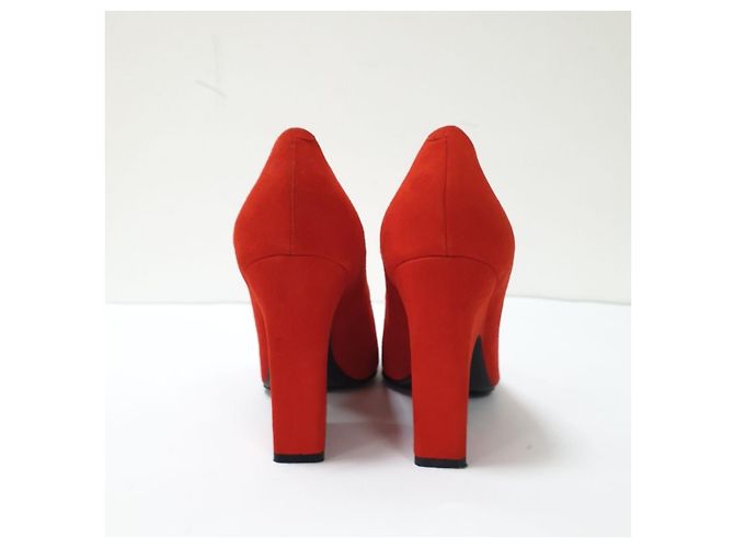 Céline Celine Helle Rote Wildleder Pumps Größe 38 Gebraucht - Ansicht 5
