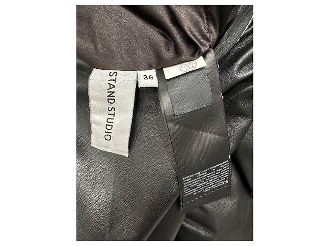 Autre Marque Chic Stand Studio Gilda Zweifarbiges Lederkleid Größe 36 Gebraucht - Ansicht 6